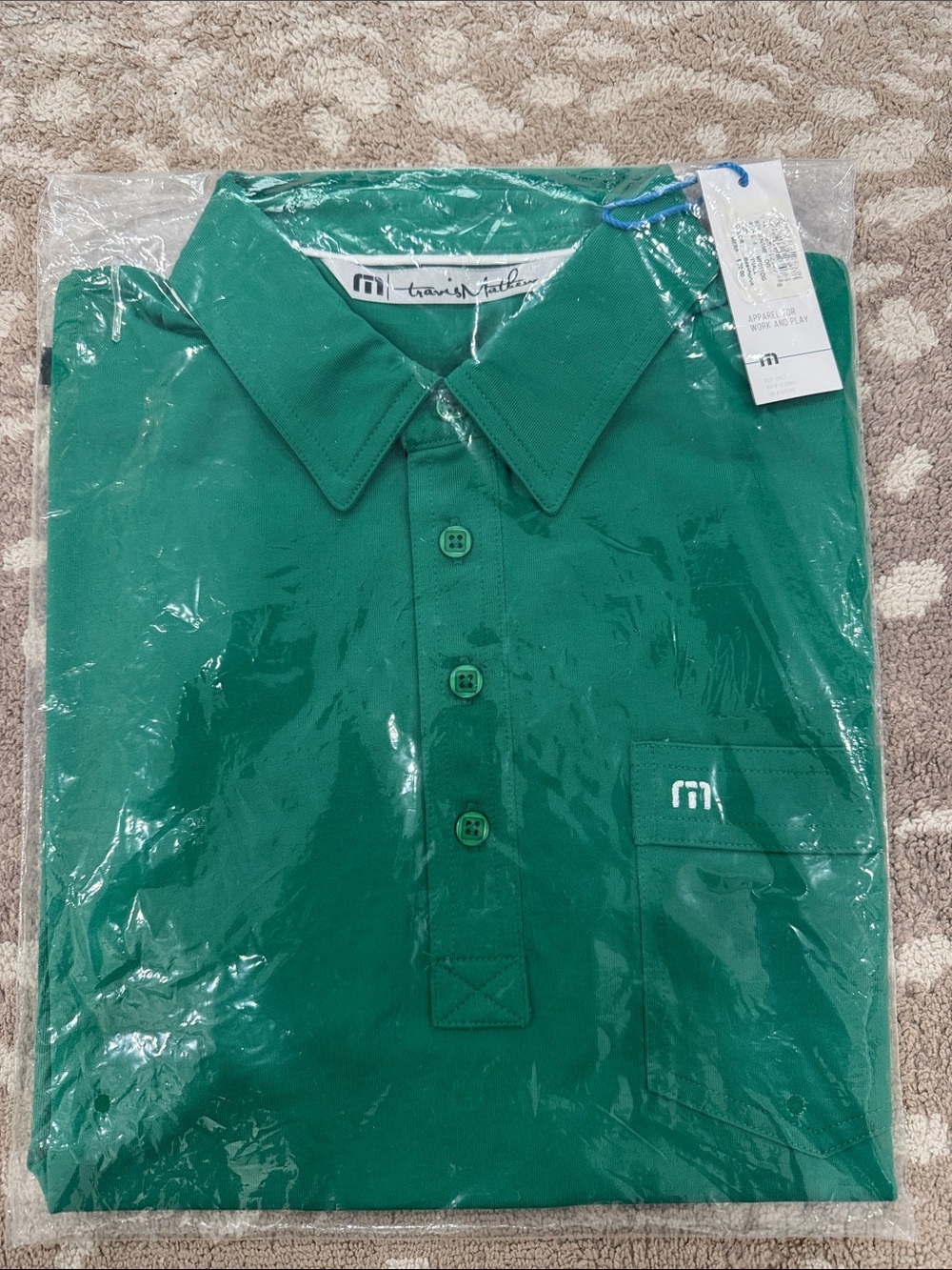 Travis Mathew Men's Emerald Green Polo with Chest Pocket